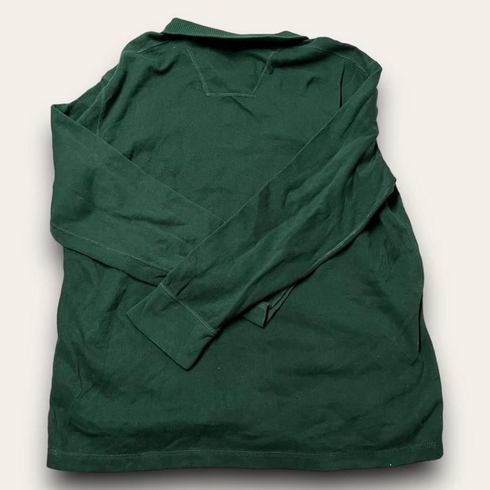 Y2K Nautica Sweater Forest Green Lightweight Pullover Gorpcore Collared Size XL - Picture 5 of 5